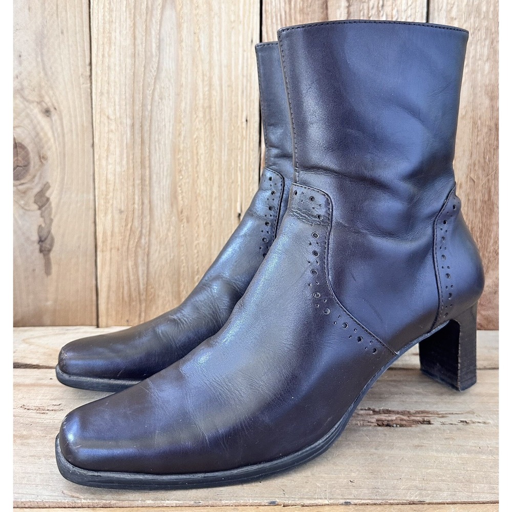 Sudini Ankle Boots Y2K Brown Heeled Size 8 Narrow Women's Classy Career